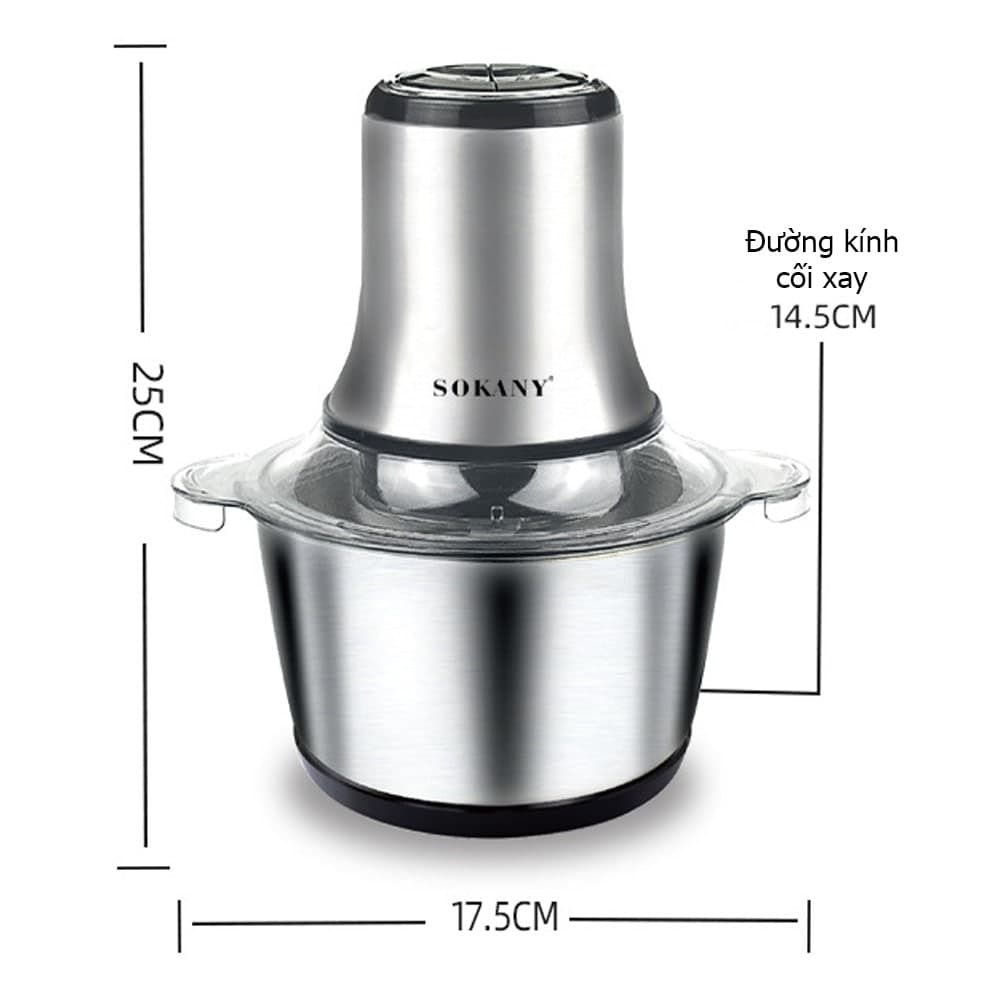 Máy xay sinh tố,máy xay đa năng Sokany 7005A 3L công suất lớn 800W,cối inox 304 xay hoa quả, xay thịt,xay xả ớt nhuyễn