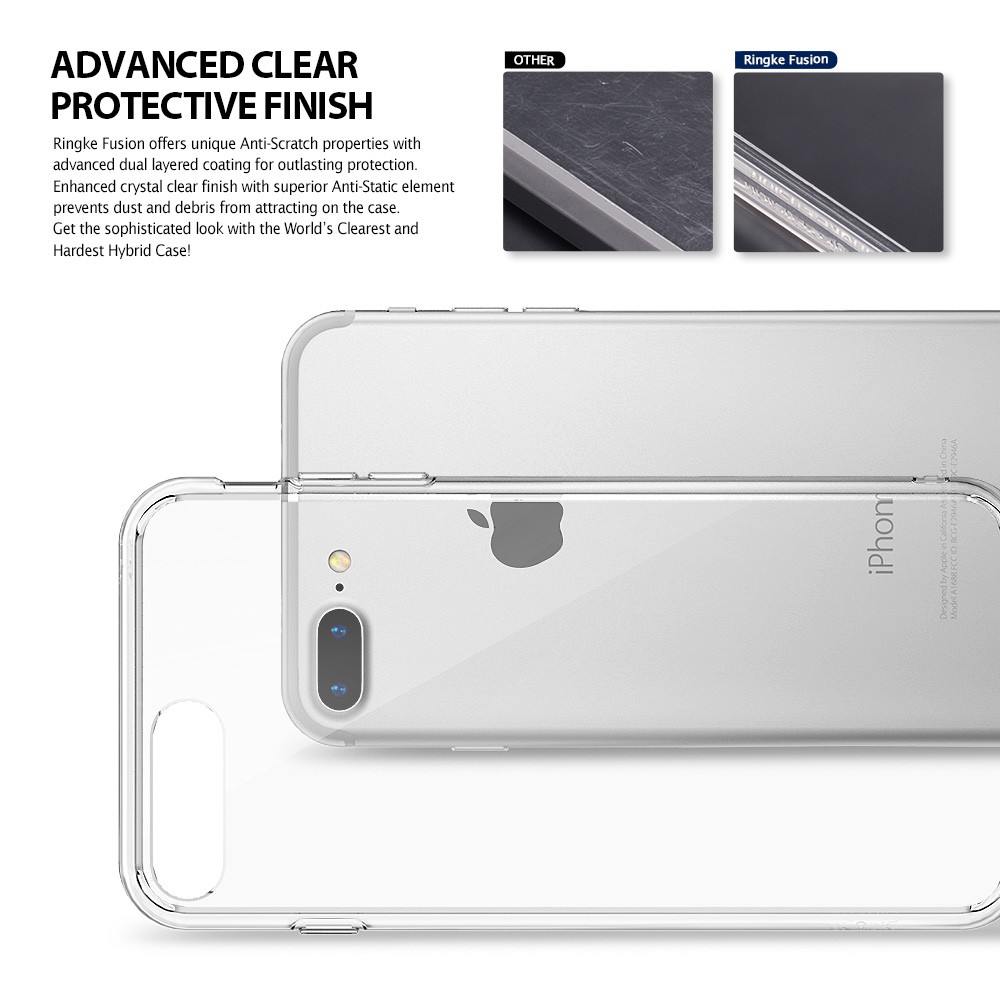 Ringke Fusion, iPhone 8 Plus 7 Plus [Fusion] Ringke Trường hợp Dạng tinh thể trong suốt tự nhiên Bìa cứng