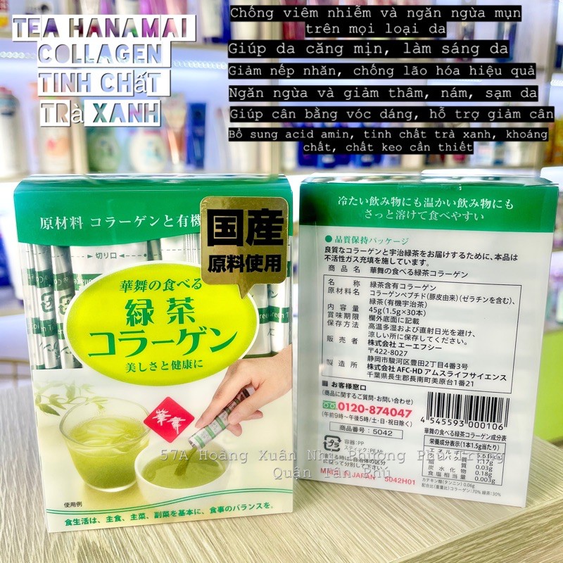 Tea Collagen Hanamai Tinh Chất Trà Xanh Nhật Bản