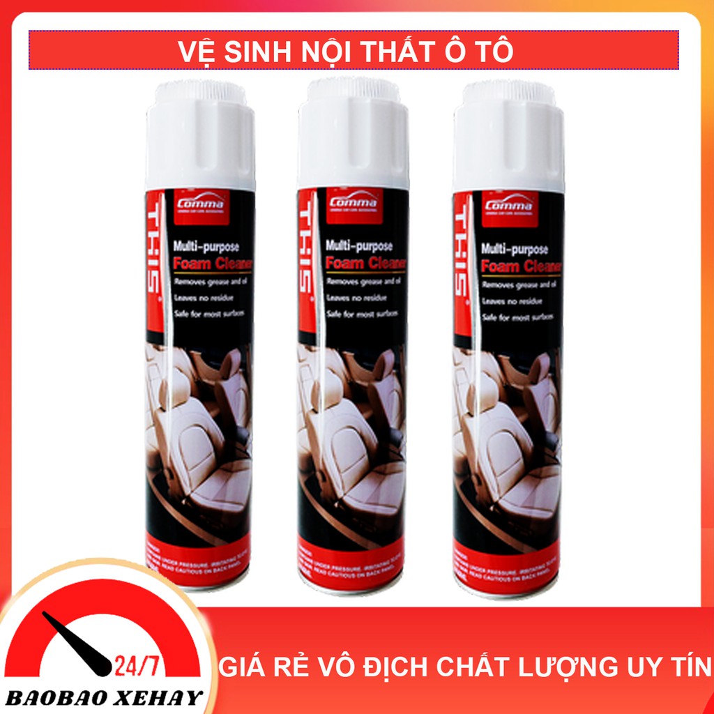 Vệ Sinh Nội Thất Ô tô - Vệ Sinh Ghế Da, Taplo, Thảm Lót Sàn, Dung Dịch Tẩy Rửa - THIS Foam Cleaner