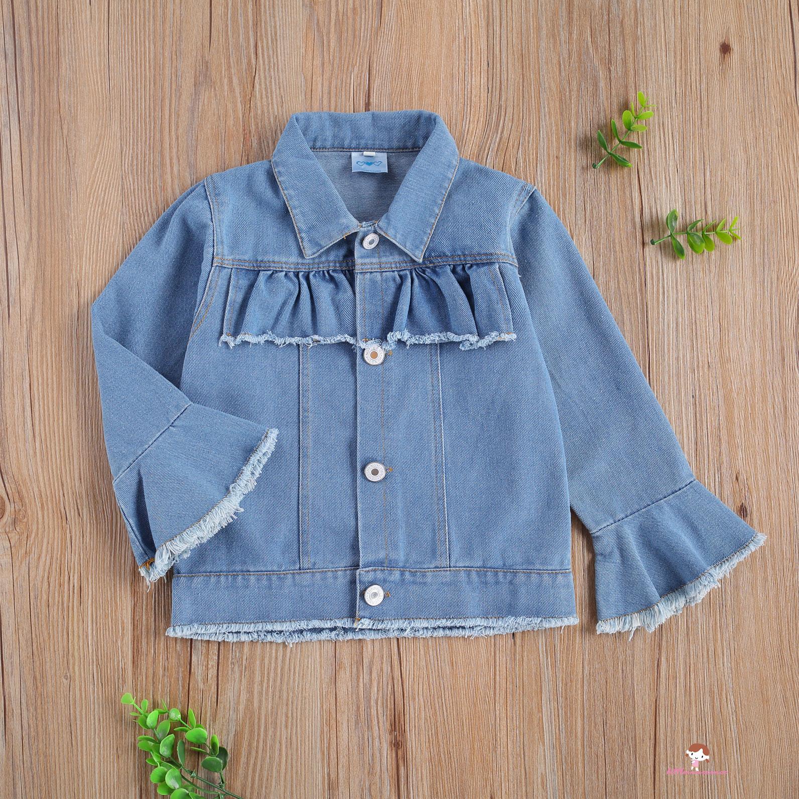 Áo Khoác Denim Tay Loe Thời Trang Cho Bé Xzq7