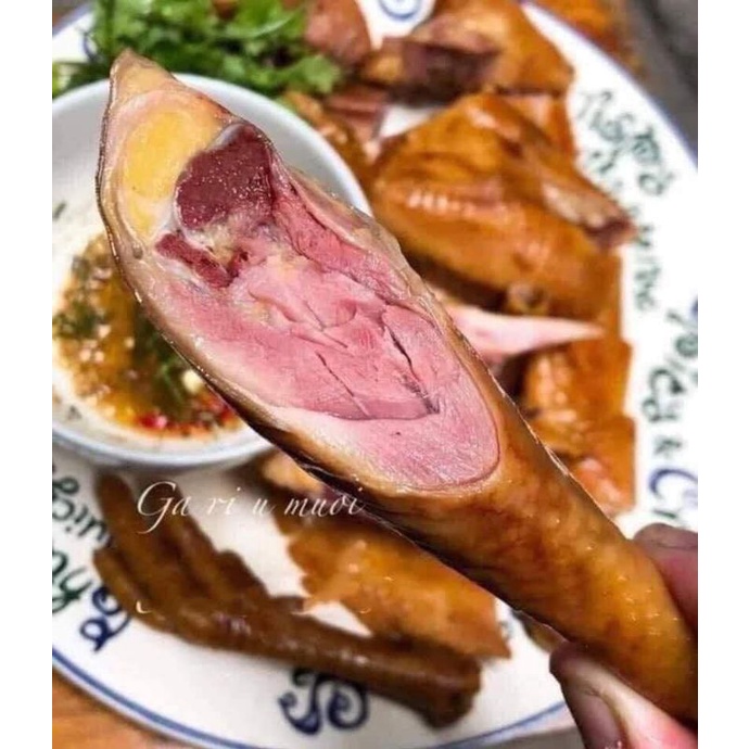 _Gà ri hun khói khay nửa con