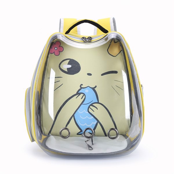 Balo phi hành gia/ Túi vận chuyển hình tai mèo cute trong suốt có thể quan sát được bên ngoài dành cho chó mèo