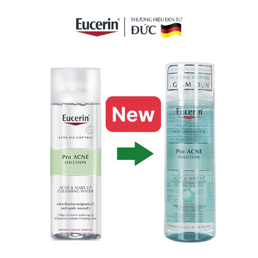 ✅ COMBO Eucerin Gel Rửa Mặt Và Tẩy Trang Chuyên Biệt Cho Da Nhờn Mụn Eucerin ProAcne