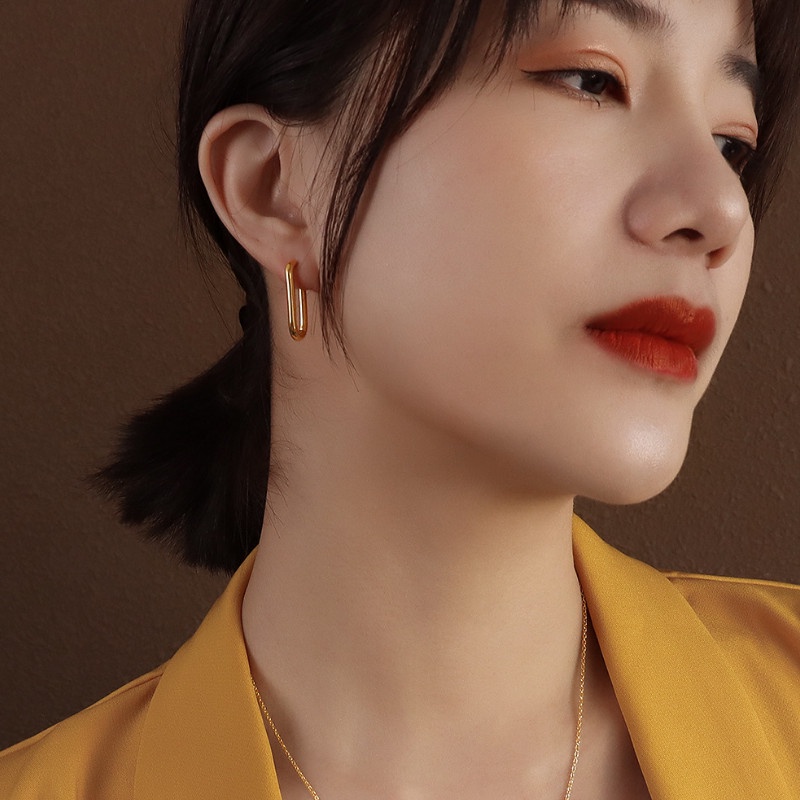 Bông Tai Nữ Hình Chữ U Titan Ko Han Rỉ TT 3836