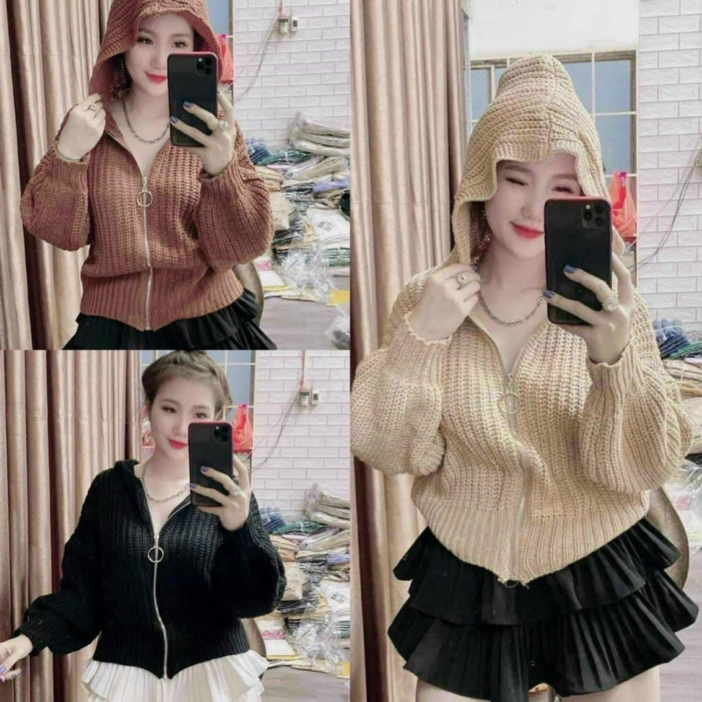 ÁO KHOÁC NỮ, ÁO KHOÁC LEN DÂY KÉO CÓ NÓN - KÈM ẢNH THẬT | BigBuy360 - bigbuy360.vn