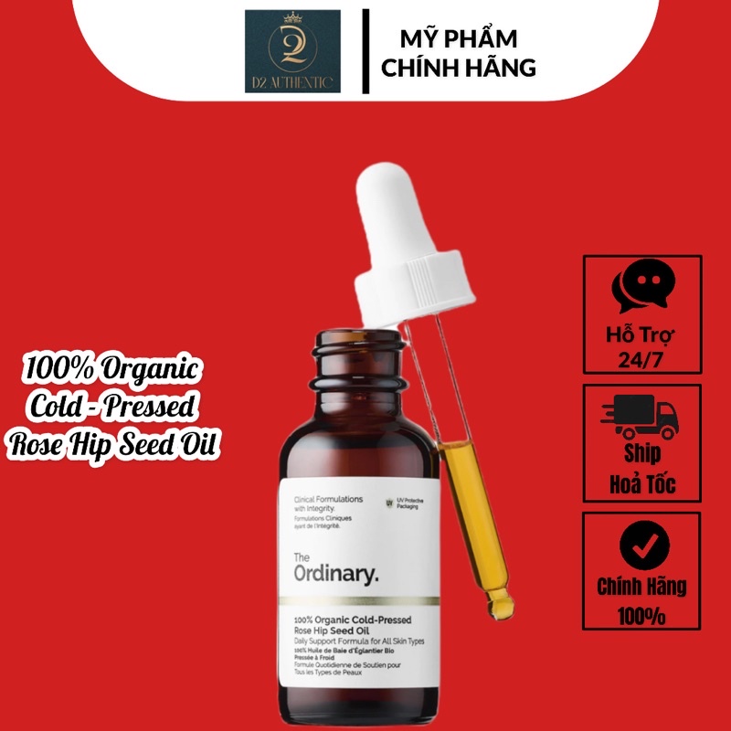 Dầu dưỡng hạt tầm xuân -100% Organic Cold-Pressed Rose Hip Seed Oil – dùng cho mọi loại da – The Ordinary