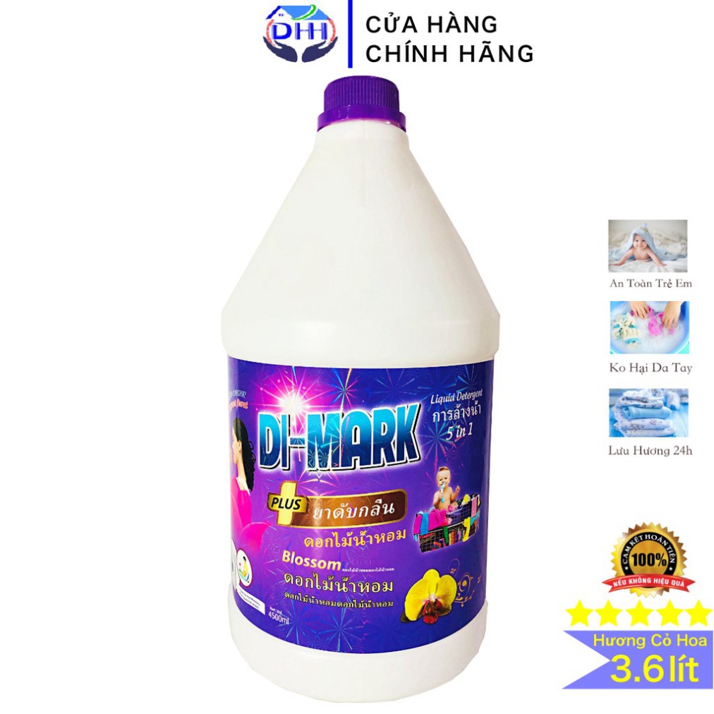 Nước giặt xả Hương Nước Hoa lavender 5 IN 1 - Di-Mark tím 3600ml