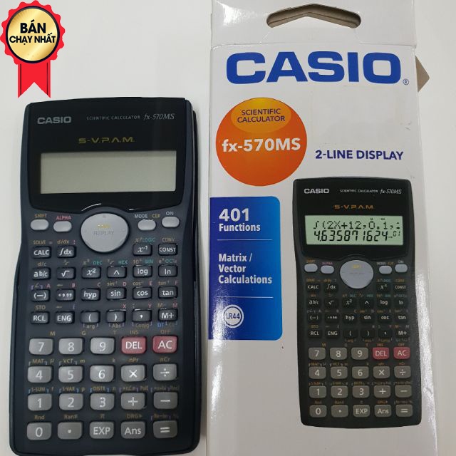 Máy tính Casio học sinh FX570 MS - Máy tính học sinh cầm tay (lỗi 1 đổi 1)