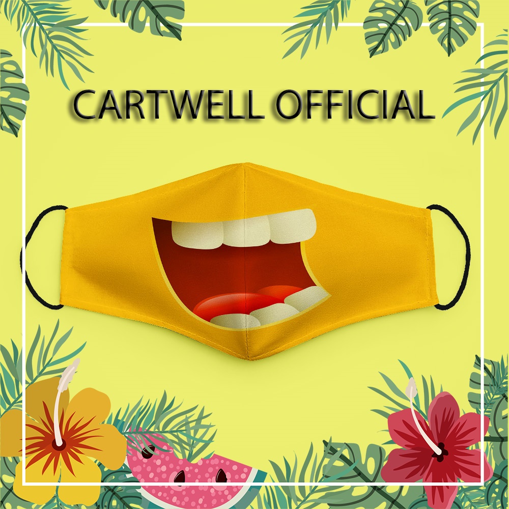 Khẩu trang dễ thương vui nhộn thú cưng hoạt hình trẻ em đáng yêu Mặt Cảm Xúc EMOJIS CARTWELL bảo vệ toàn diện thoáng khí