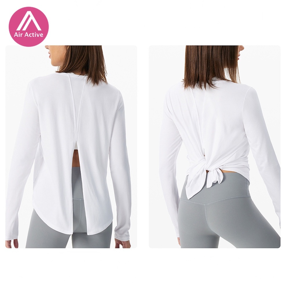 Áo thun thể thao AIRACTIVE LEISURE Lw TX03 dài tay cột dây thời trang tập yoga