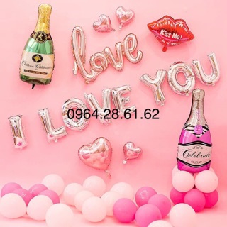 Sét bóng trang trí i love you