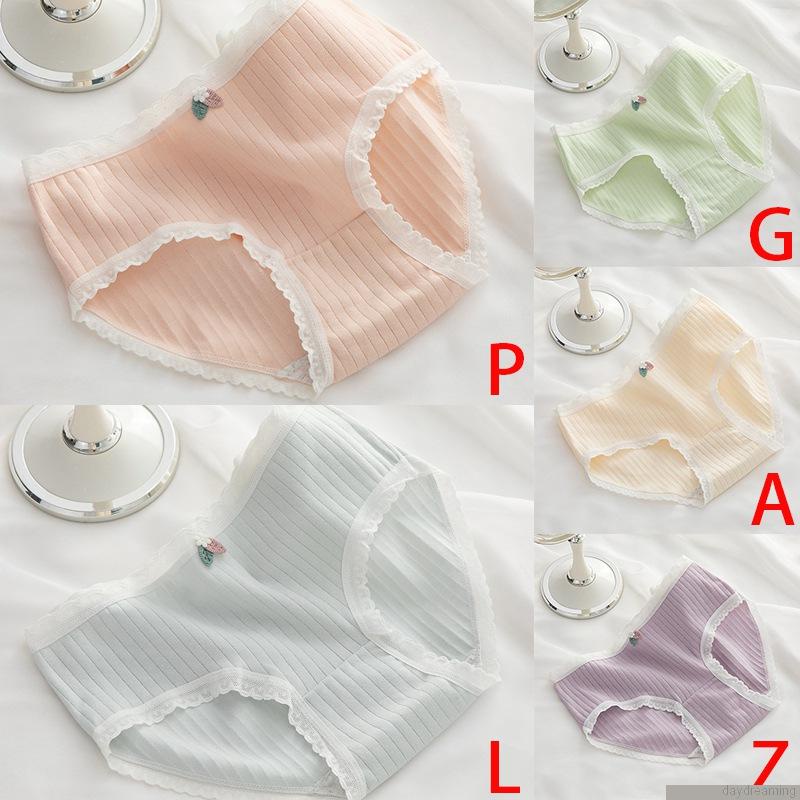 Quần lót mềm mại thoáng khí màu trơn xinh xắn thời trang cho nữ