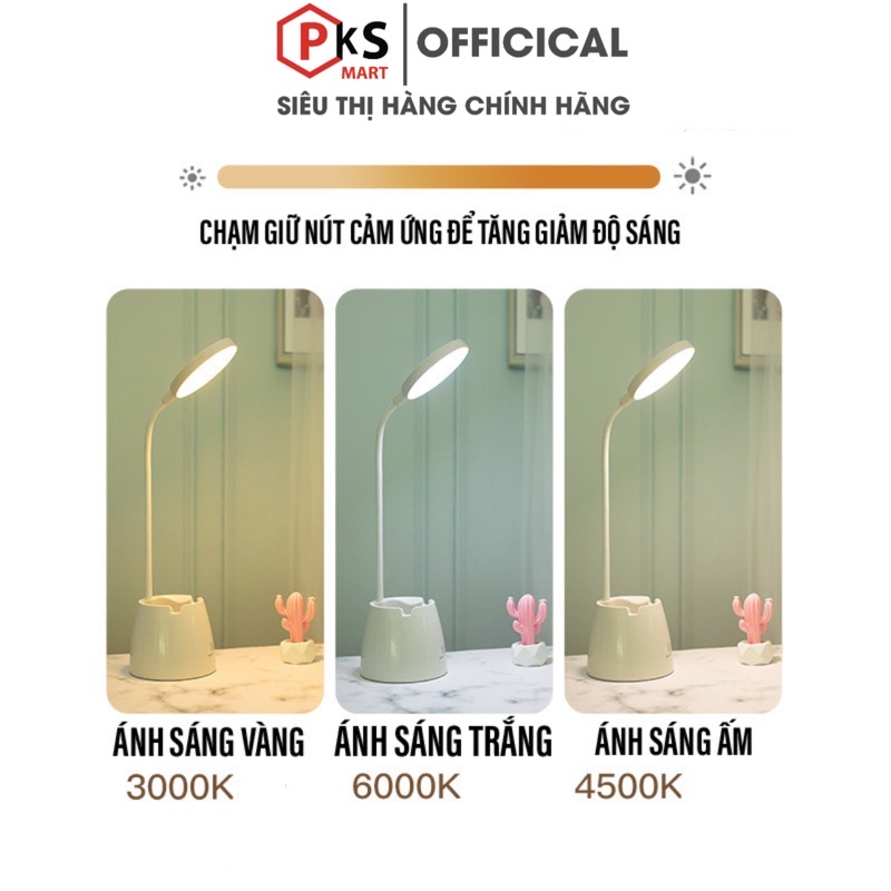 Đèn LED Học Để Bàn Đèn Kẹp Bàn Mini Có Ánh Sáng Vàng Chống Cận Thị Sạc Pin Tích Điện 4-6h Tăng Giảm Độ Sáng Giá Rẻ