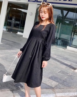 [Ảnh thât] Váy Babydoll dài tay thắt eo