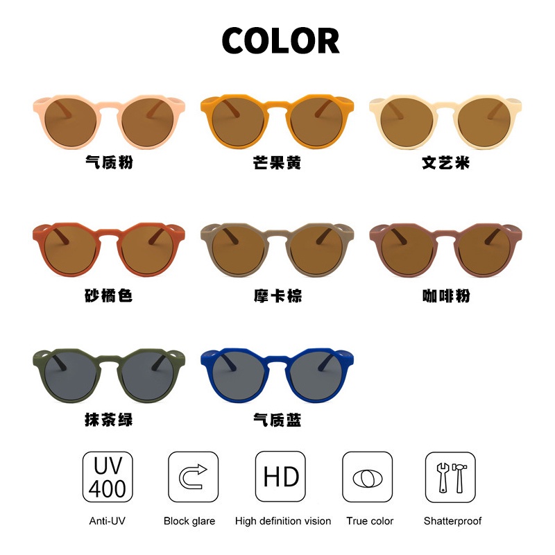 (KIQI-FASHION) COD Kính Mát Gọng Tròn Chống Tia Uv400 Cao Cấp Thời Trang Hàn Quốc Cho Bé