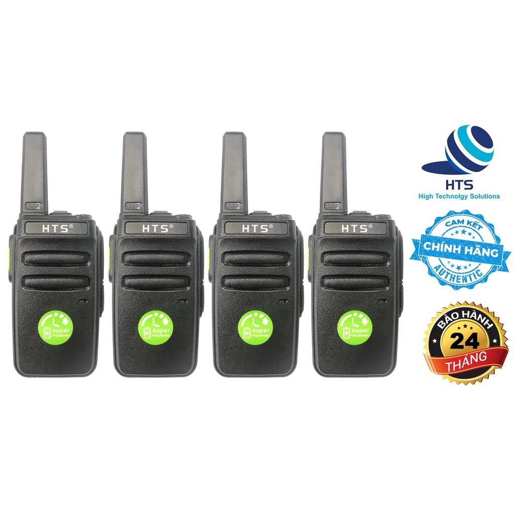 Bộ 4 Máy Bộ đàm HTS X3 Chính Hãng, Bảo Hành 24 Tháng, 2 Chế Độ Sạc, Loa Siêu To, Pin Dùng &gt;18h, Micro Siêu Nhạy