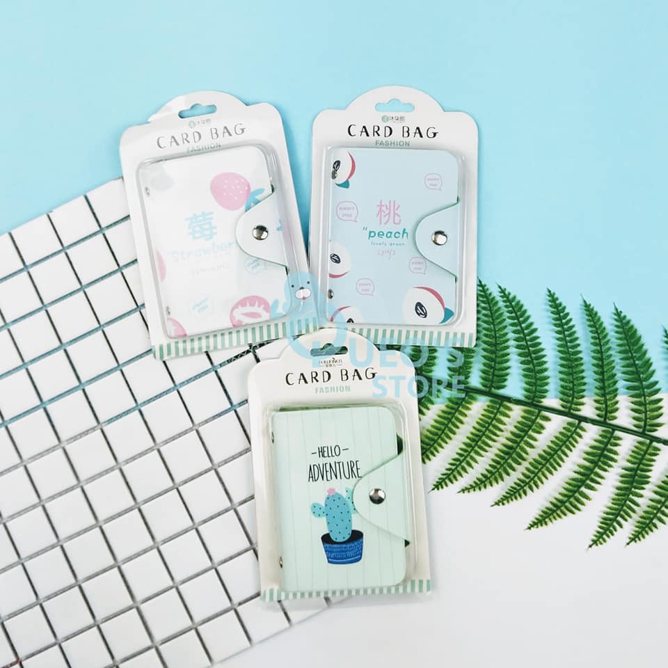 Ví da cầm tay đựng card nhiều mẫu đáng yêu: heo hồng, hoa, cây, mèo ...