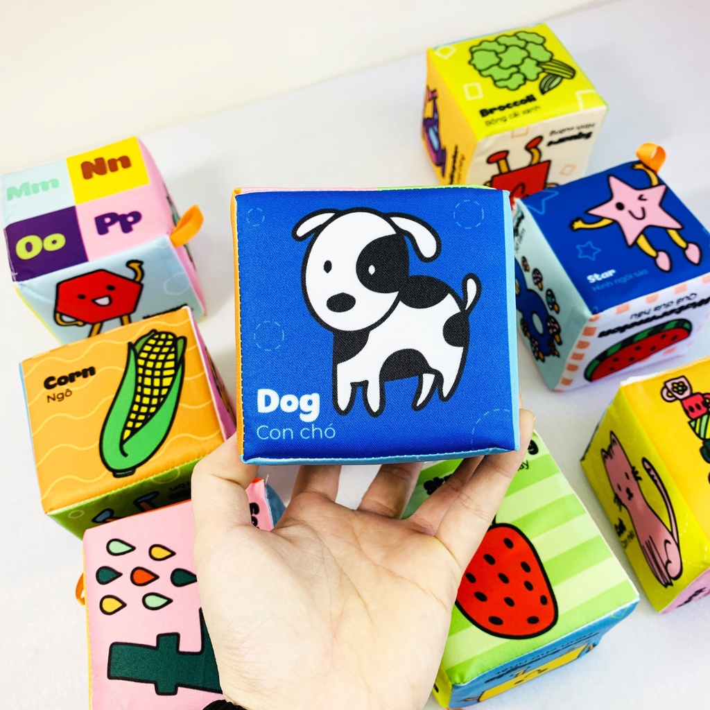Bộ Đồ Chơi Hình khối Xúc Xắc Tặng Kèm Bóng Vải Lalala Baby - Travel Block