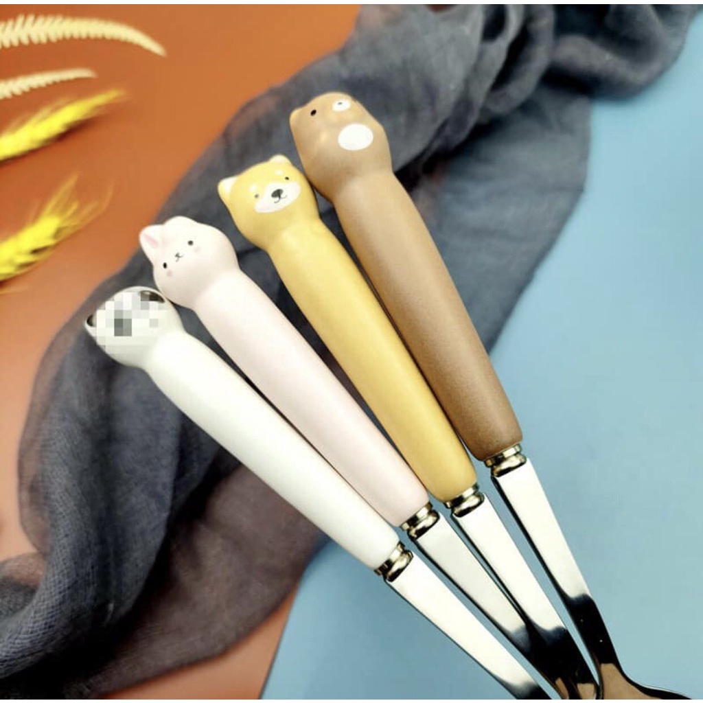 Thìa INOX 304 Cao Cấp Hình Thú Ngô Nghĩnh Cho Bé