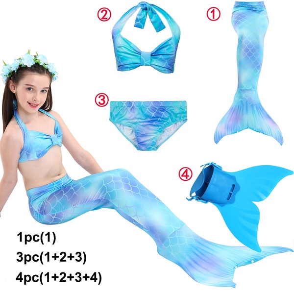 Bộ Đồ Bơi Đuôi Nàng Tiên Cá Xinh Xắn Cho Bé Gái