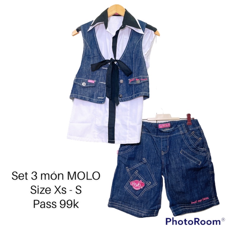 BỘ 3 món ÁO QUẦN JEAN HIỆU MOLO SIZE 40kg sơ mi ghi lê quần jean 2hand