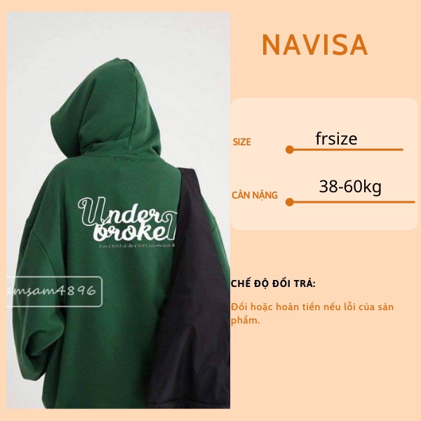 Áo nỉ hoodie nữ unisex from có dây kéo cute hàn quốc NAVISA M375