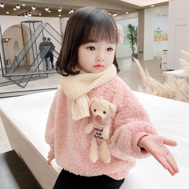 Áo Sweater Tay Dài Hình Gấu Con Đáng Yêu Cho Bé Gái