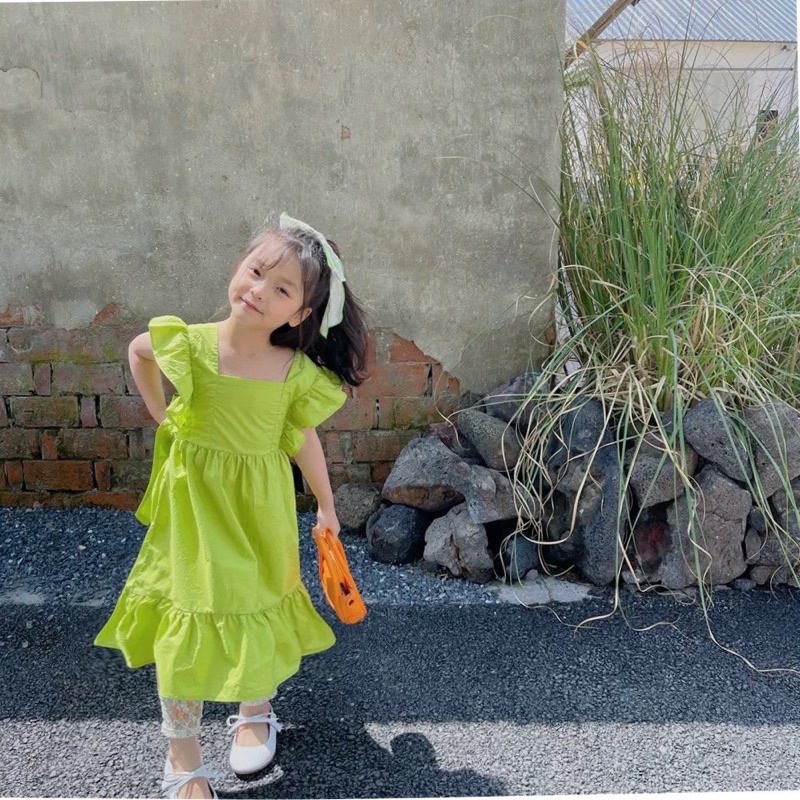 Váy bé gái 12-35kg nơ xanh