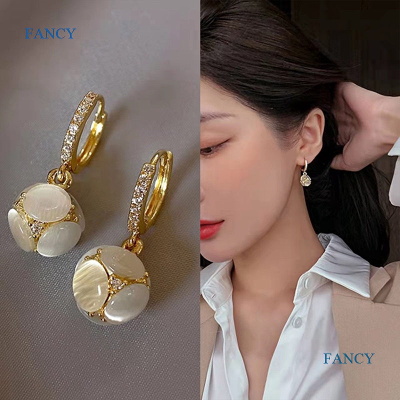 Khuyên Tai Hình Nơ Đính Đá Pha Lê Nhân Tạo Phong Cách Hàn Quốc Thời Trang