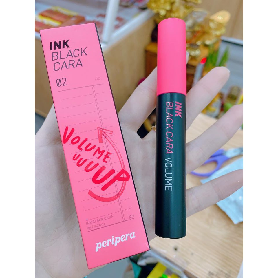 Mascara Giúp Cong Mi Tự Nhiên Peripera Ink Black Cara Mascara 8g