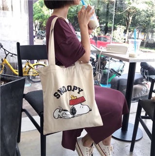 Freeship 99k TQ_Túi tote snoopy