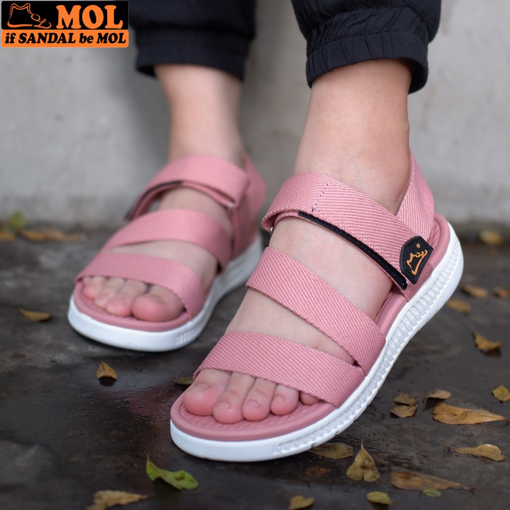 Giày sandal couple nam nữ quai ngang siêu nhẹ có quai hậu cố định cho cặp đôi mang đi học đi biển du lịch hiệu MOL MS2R2