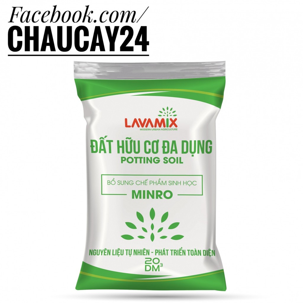 Đất sạch hữu cơ LAVIMIX lớn (20 dm3) trồng rau, cây hoa kiểng, cây cảnh nội thất, cây ăn trái