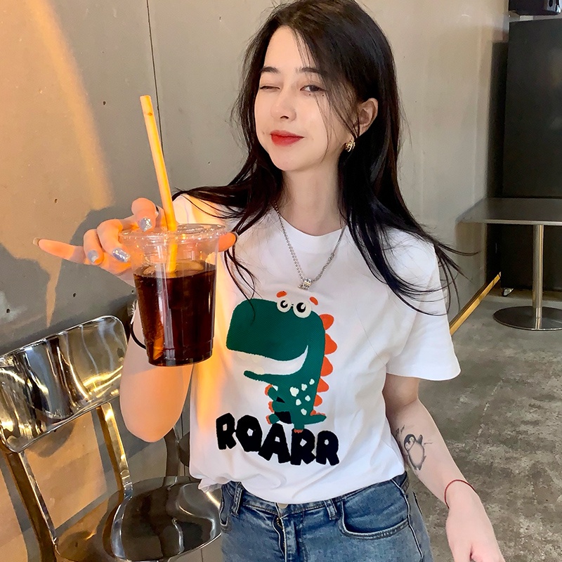 Áo thun SUXI tay ngắn cổ tròn thêu họa tiết thời trang dành cho nữ