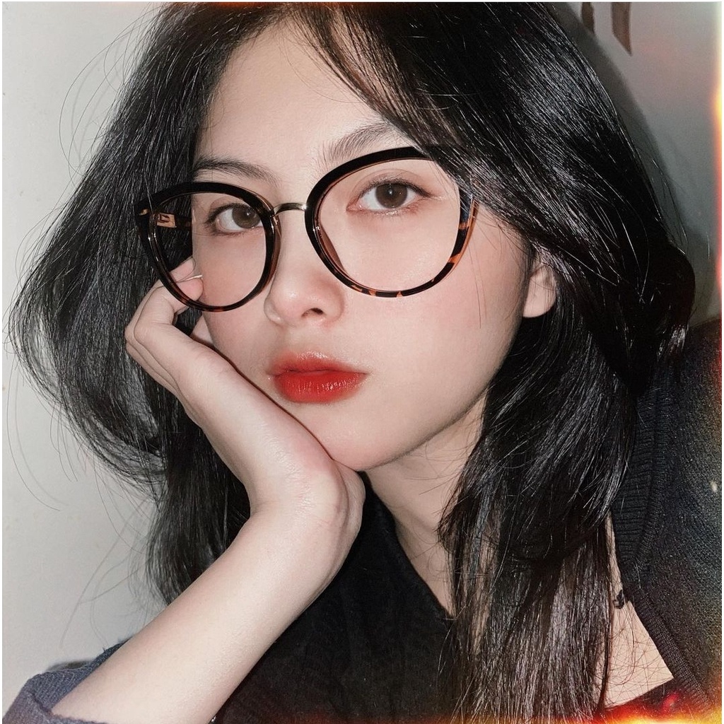 Gọng kính nữ cao cấp Lilyeyewear mắt mèo to chất liệu nhựa cứng cáp màu sắc thời trang 87003