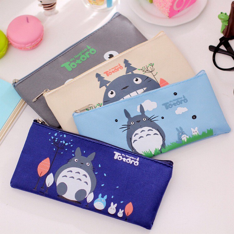 Túi vải canvas đựng bút - Túi đựng bút vải canvas Totoro đáng yêu