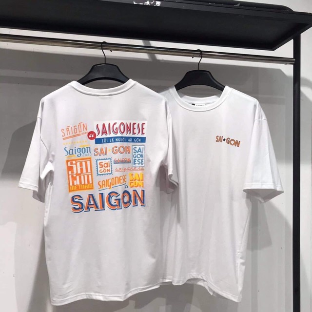 Áo Thun Tay Lỡ SAIGON màu ĐEN/TRẮNG 🍁/Nam nữ unisex/FREESHIP 99K