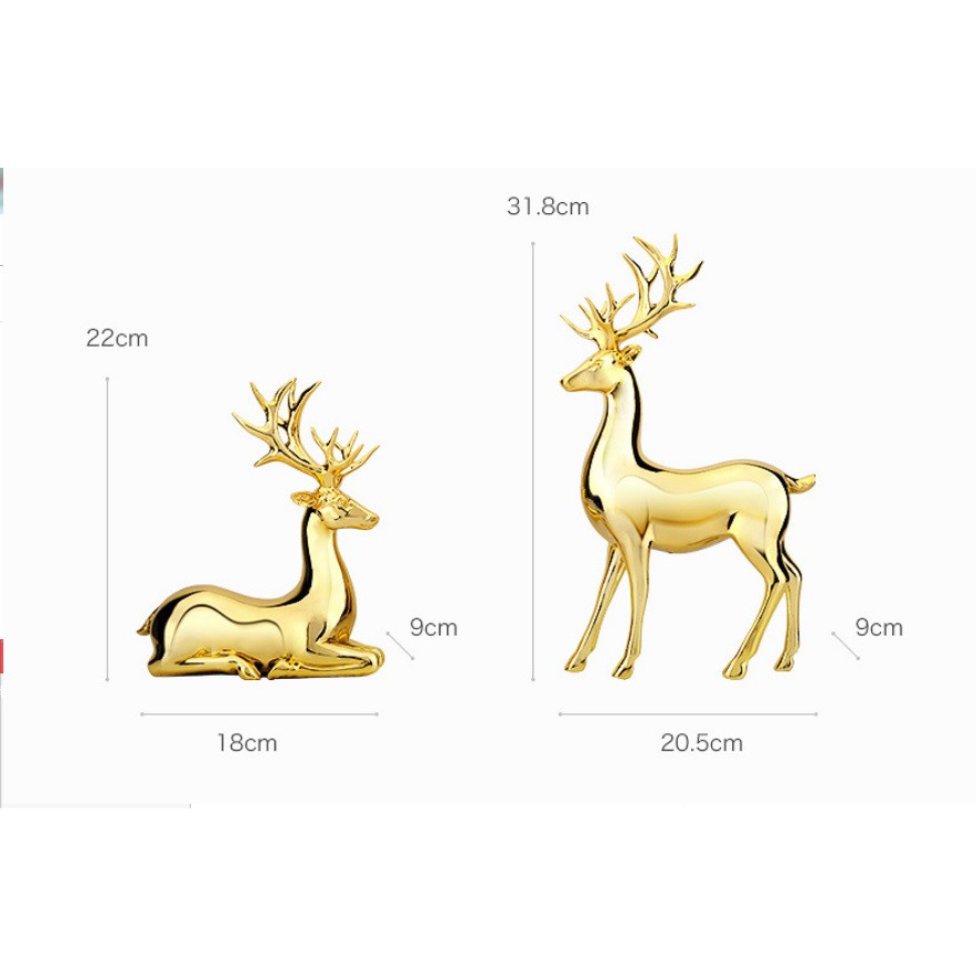 Tượng Hươu  trang trí cao cấp hươu trang trí Gold Deer