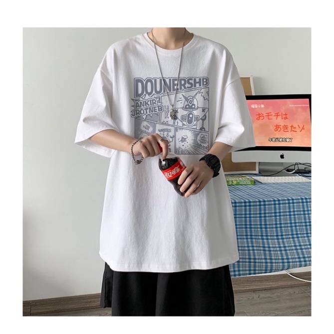Áo phông nam nữ unisex tay lỡ style Hàn Quốc, áo thun form rộng oversize chất cotton cổ tròn phong cách đường phố 2022
