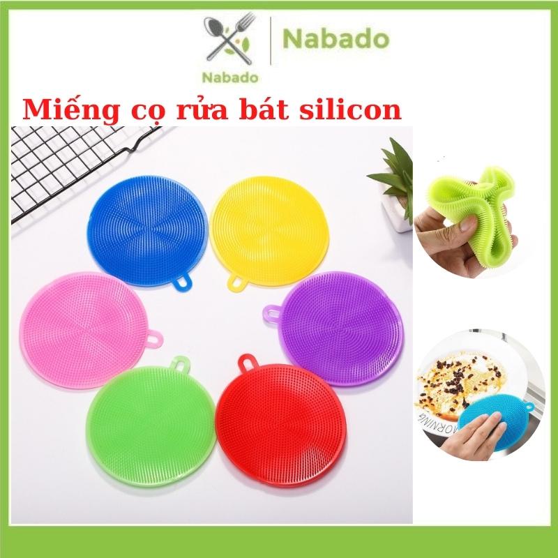 Miếng cọ rửa bát chén silicon có móc treo