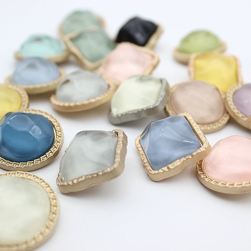 Nút Áo Khoác Len / Áo Khoác Ngoài Trang Trí Nút Áo Xiaoxiang Hình Vuông Tròn Bằng Kim Loại Nhiều Màu Sắc Dễ