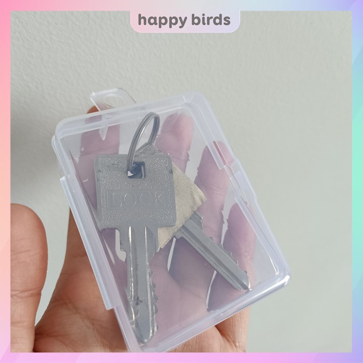 Hộp đựng trang sức phụ kiện nhựa trong suốt 9.5x6.5x2.5 cm