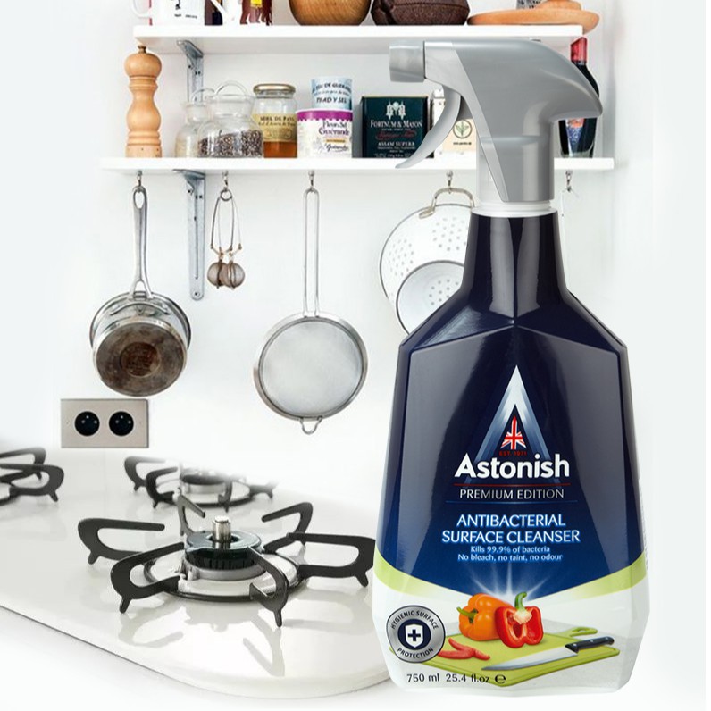 Dung dịch tẩy rửa khử khuẩn vệ sinh đồ dùng bếp dao thớt bàn ăn tủ lạnh tủ bếp khu chế biến ASTONISH C6700