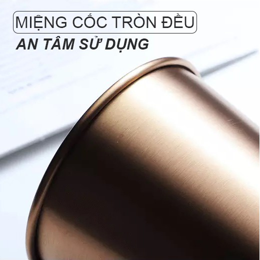 Cốc uống nước 350ml bằng inox 304 cao cấp an toàn sức khỏe 5 lựa chọn màu unisex