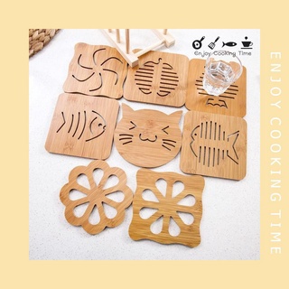 Miếng gỗ lót ly, lót nồi nhỏ chịu nhiệt hình thú Decor Loại 1