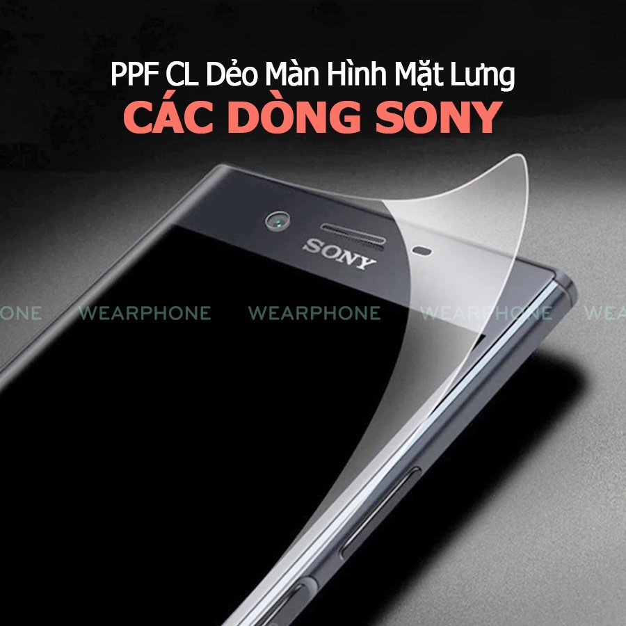 Dán Bảo Vệ Màn Hình Mặt Lưng Sony XZ1 XZ2 XZ3 XZs Premium Xperia 1 5 10 PPF Trong Suốt CL Dẻo Chống Xước Vân Va Đập