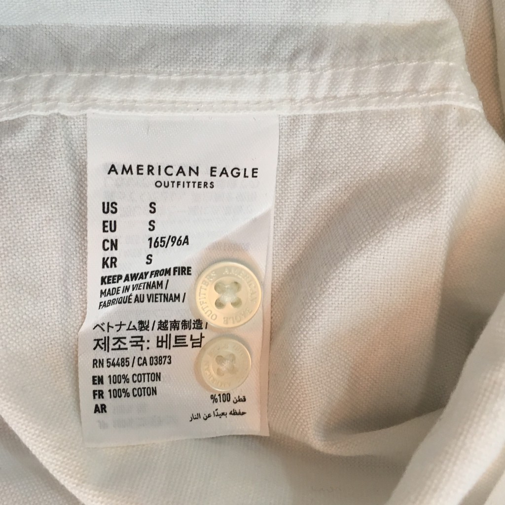 Áo Sơ Mi Nam Dài Tay Oxford American Eagle Trắng