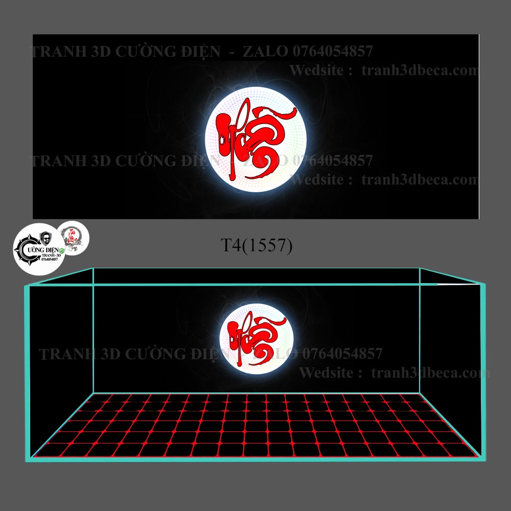 Tranh bộ 3d dán bể cá gồm tấm lưng và tấm đáy