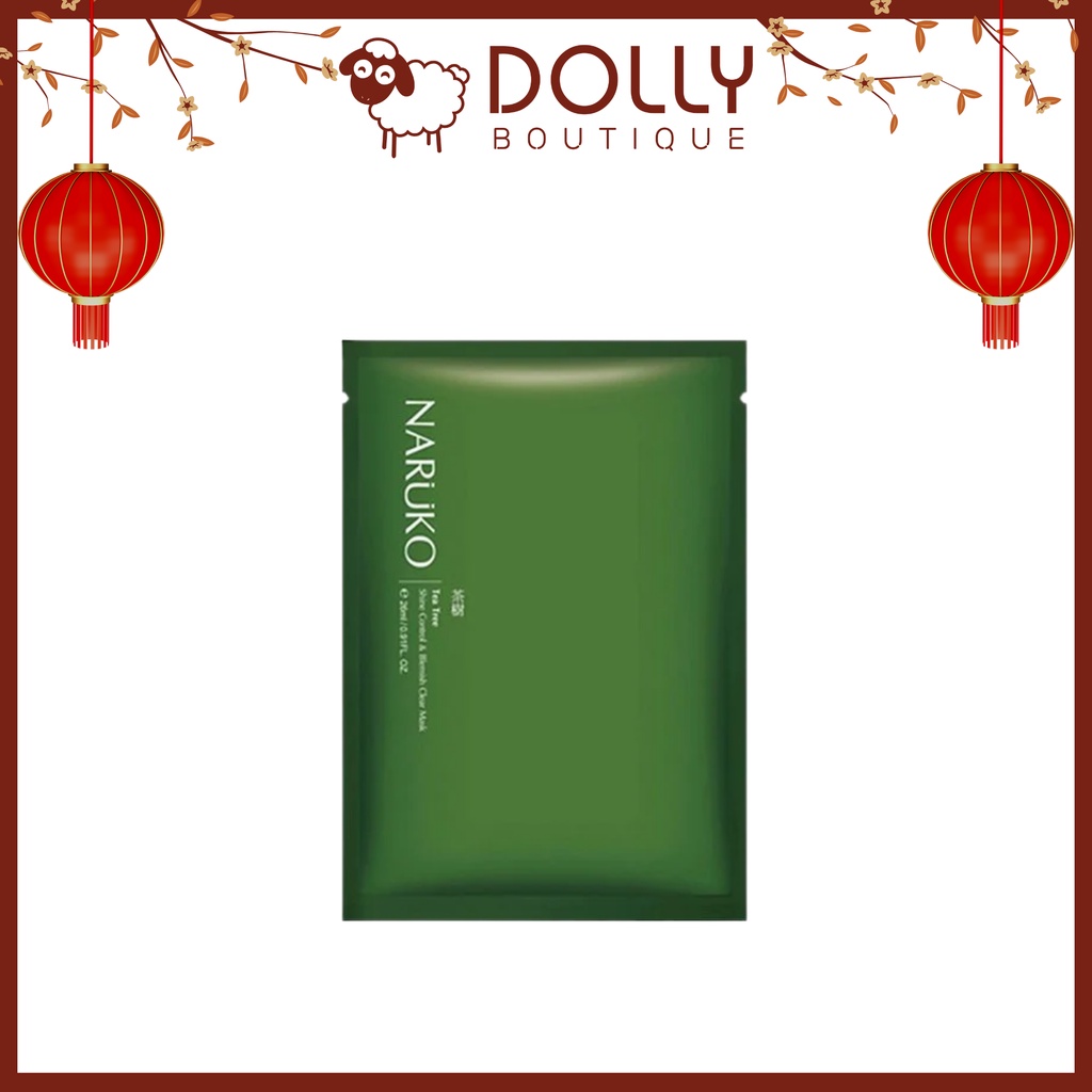 Mặt nạ trà tràm kiểm soát dầu và mụn Naruko Tea Tree Shine Control and Blemish Clear Mask 26ml [ Link mớ | BigBuy360 - bigbuy360.vn